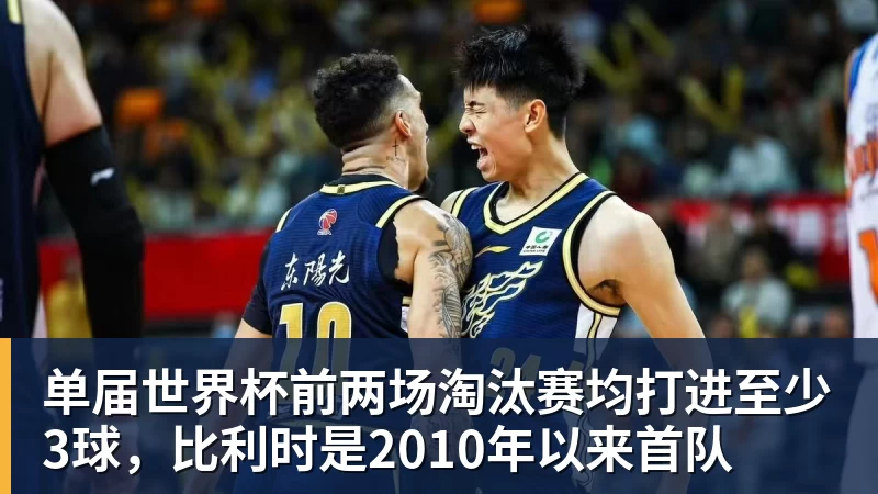 mk体育单届世界杯前两场淘汰赛均打进至少3球，比利时是2010年以来首队